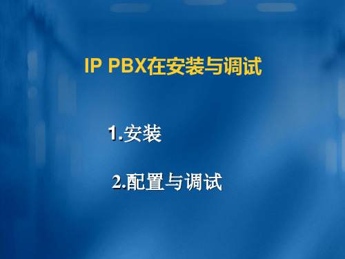 voip 电话呼叫系统IP PBX的安装与调试资料