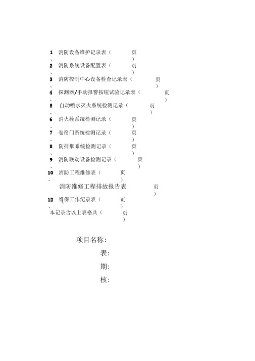 消防维保检查记录表格