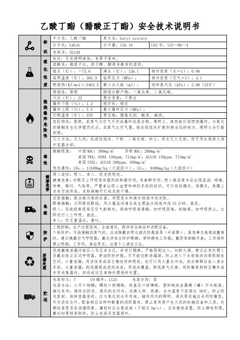 【乙酸丁酯(醋酸正丁酯)】MSDS安全技术说明书(精编版)