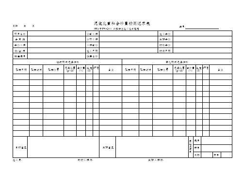 泥浆比重和含砂量检测记录表