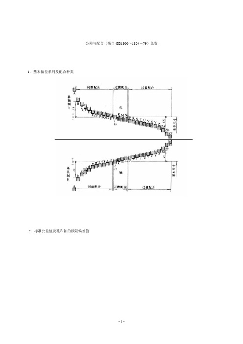 (完整版)公差与配合标准表