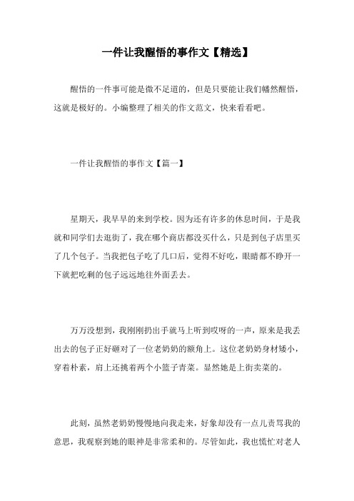 一件让我醒悟的事作文【精选】.doc