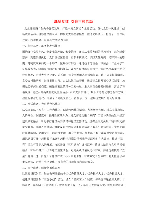 基层党建引领“创先争优促发展,打造一流立新功”主题活动