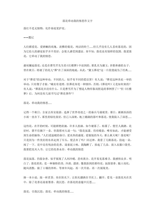 落花牵动我的情思作文800字