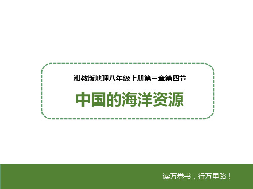 湘教版八年级地理上册3.4《中国的海洋资源》课件