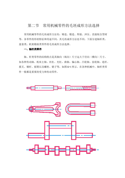 常用机械零件的毛坯成形方法选择