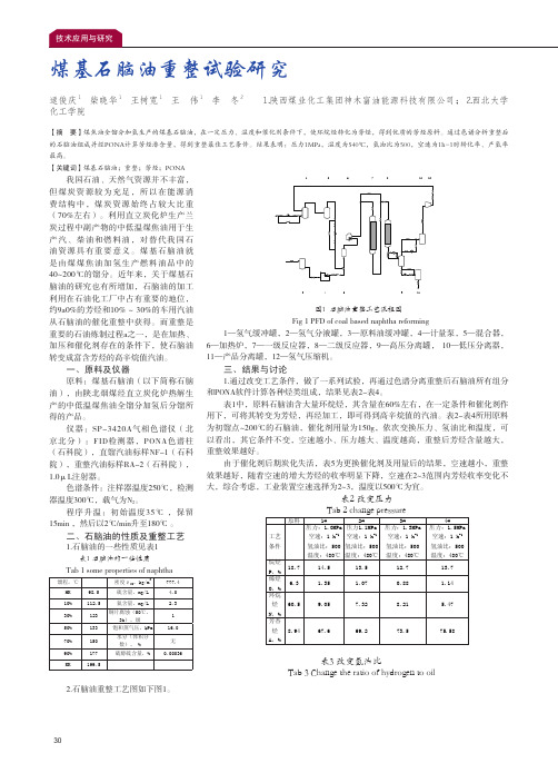 煤基石脑油重整试验研究