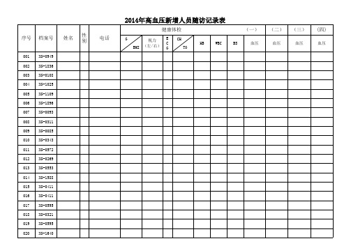 慢病随访表