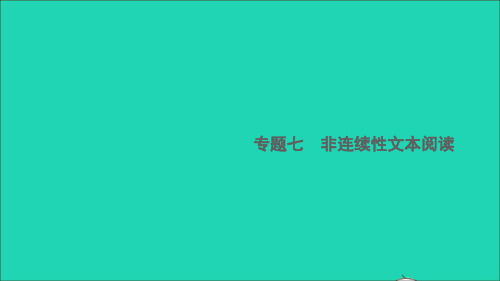 安徽专版七年级语文下册期末专题复习七非连续性文本阅读作业课件新人教版