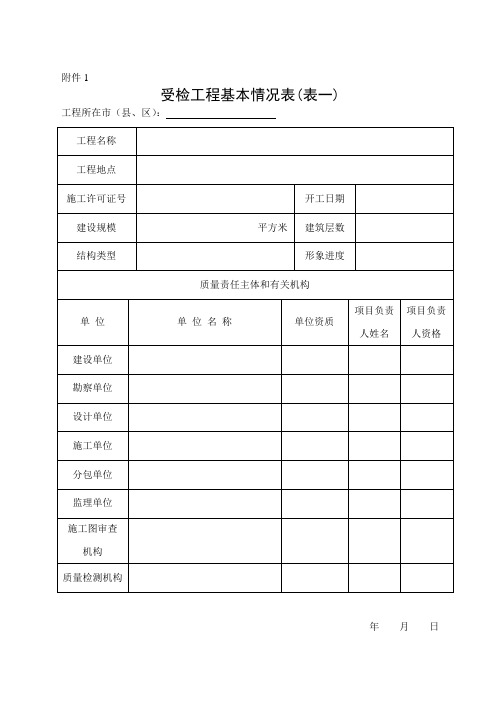 工程建设标准实施情况检查表格