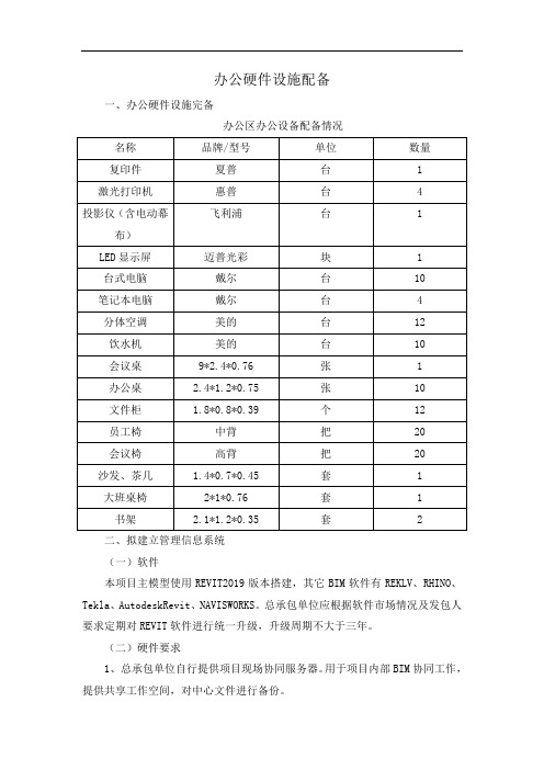 办公硬件设施配备