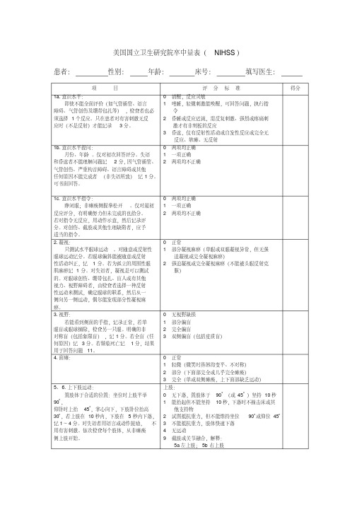 NIHSS-评分量表-使用版