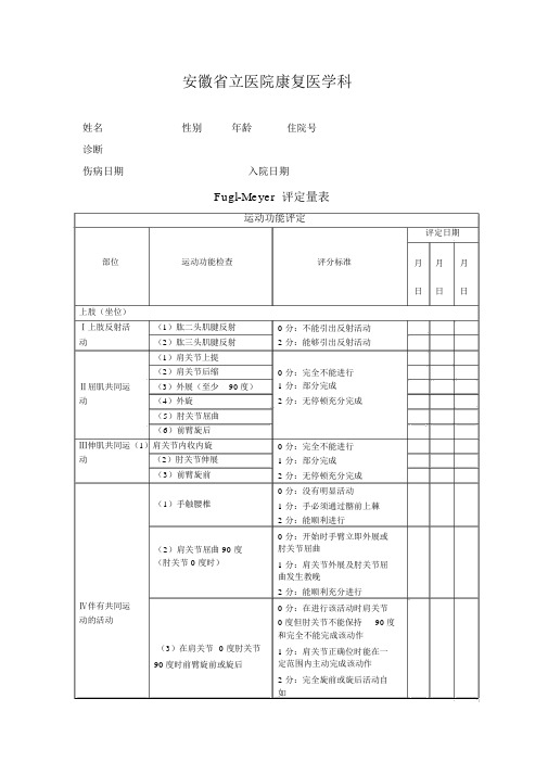 Fugl-Meyer评定量表(精品文档)_共6页