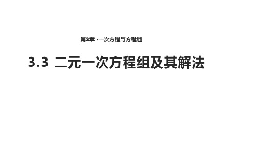 数学沪科七年级上册3.3 二元一次方程组及其解法【课件】 (共22张PPT)