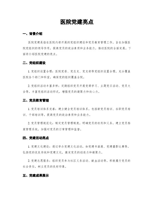 医院党建亮点