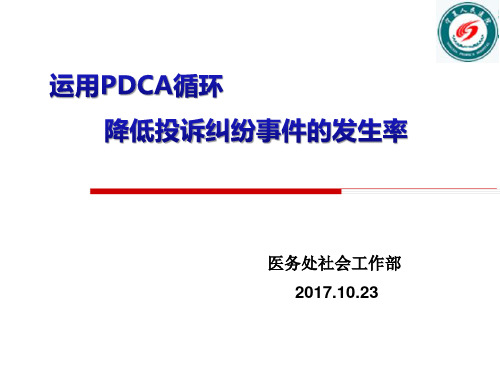 pdca循序降低纠纷投诉发生率宁夏人民医院何裕隆ppt课件