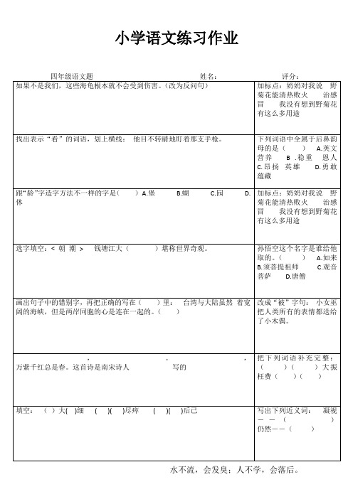 小学四年级语文每日一练IV (81)