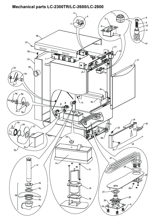 LC-2300TR LC-2600 LC-2800 电子面板和门捕捉组件说明书