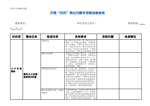 “四风”专项整治表格