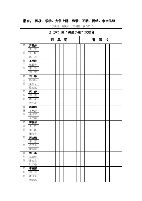 英语课堂活动评价表