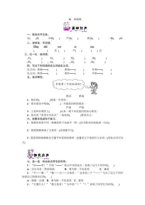 13.画杨桃(同步练习 )(含答案)