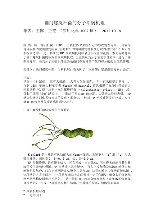 幽门螺旋杆菌的分子治病机1