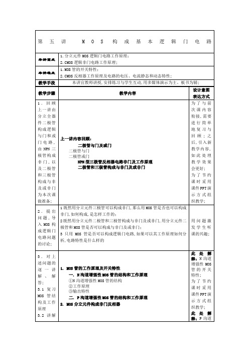 教案MOS构成基本逻辑门电路