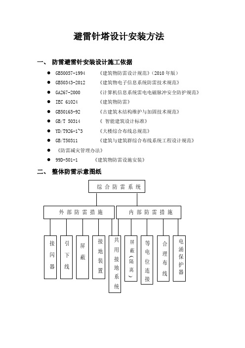 避雷针塔安装方法措施