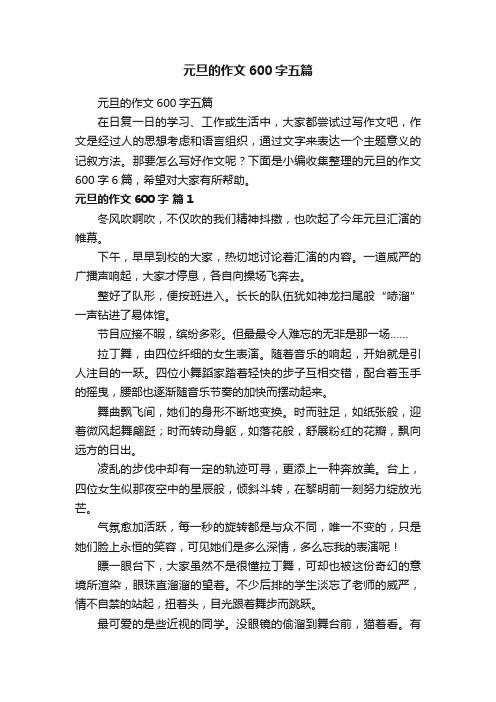 元旦的作文600字五篇