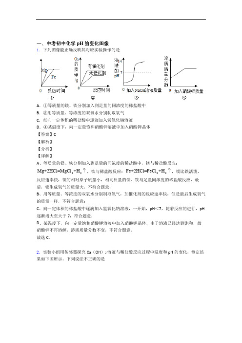 化学二模试题分类汇编——pH的变化图像综合及答案解析