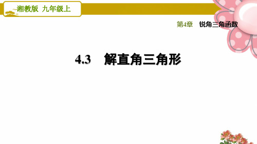 湘教版九年级数学上册《锐角三角函数》4.3 解直角三角形