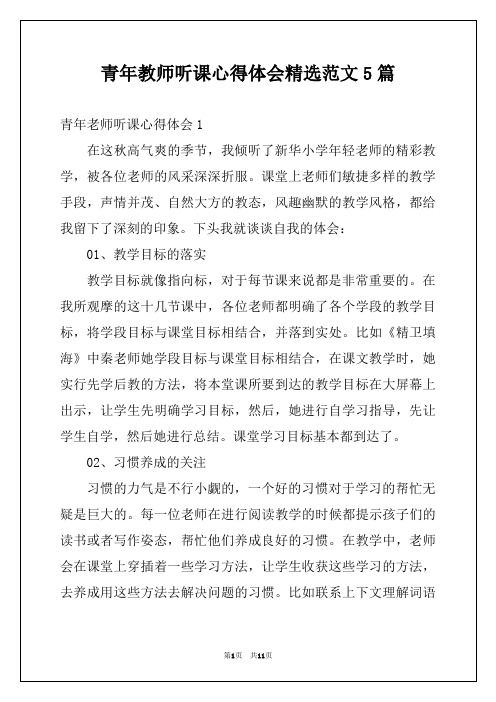 青年教师听课心得体会精选范文5篇