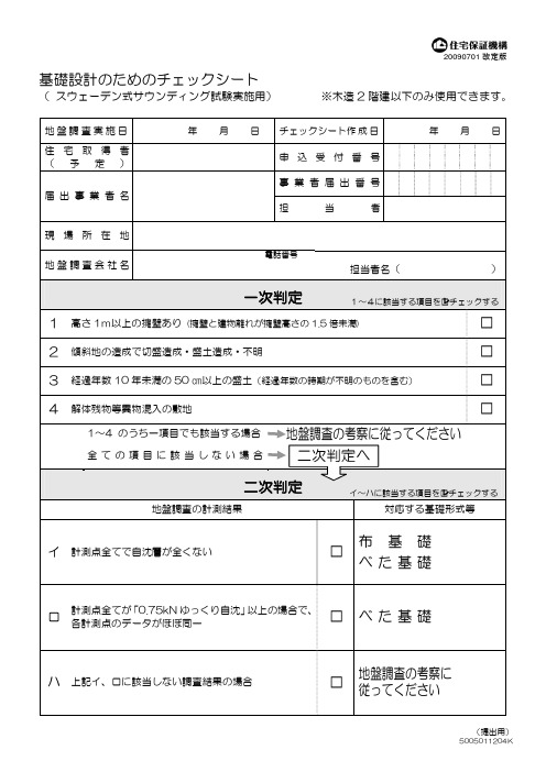 日本施工质量检查表