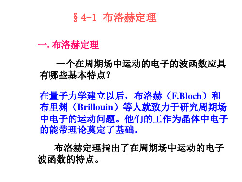 固体物理学：4-1 布洛赫定理