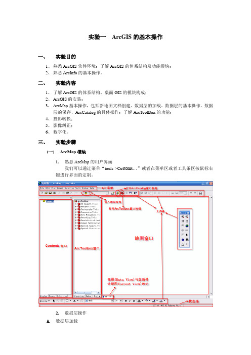 实验一 ArcGIS的基本操作