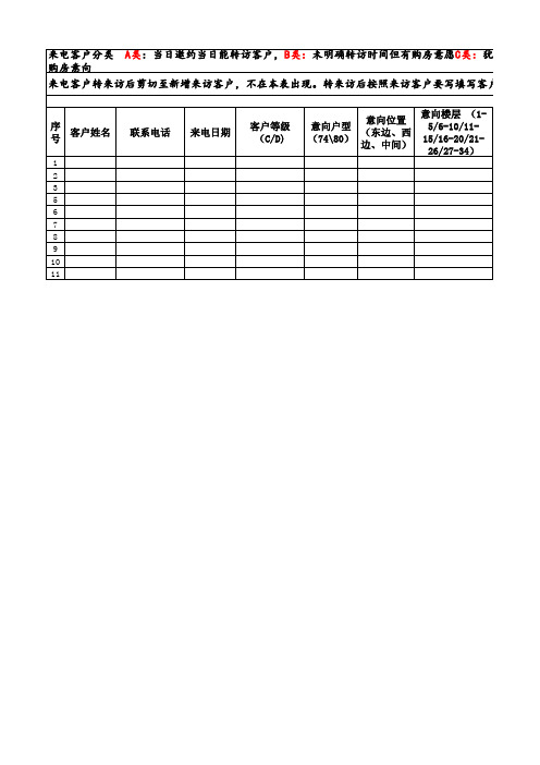 项目日盘客表及客户描摹