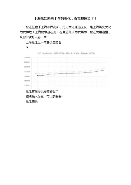 上海松江未来5年的变化，看完都惊呆了！