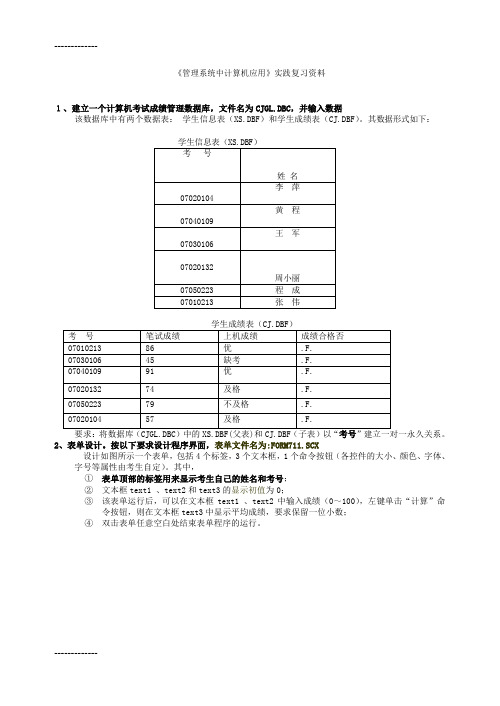 [整理]00052管理系统中计算机应用实践复习题