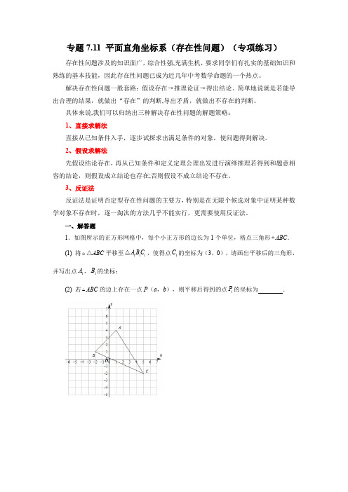 专题7.11 平面直角坐标系(存在性问题)(专项练习)七年级数学下册基础知识专项讲练