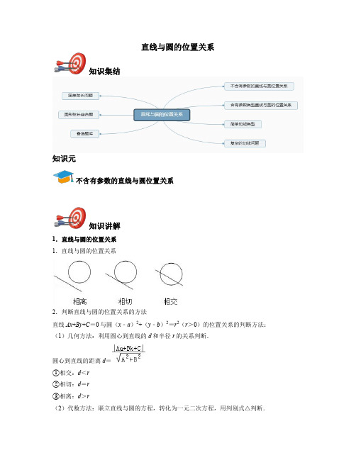 高中数学必修二-直线与圆的位置关系