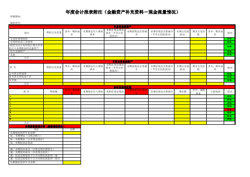 年度会计报表附注(金融资产补充资料-现金流量情况)(财务报表模板)