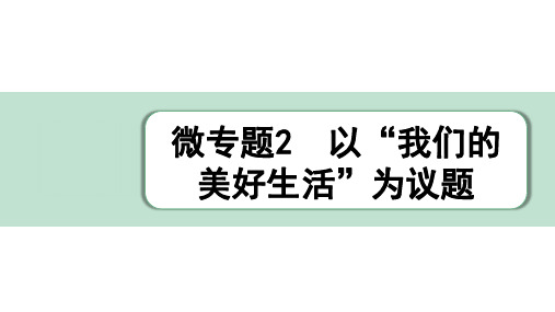 九年级道德与法治上册微专题2 以“我们的美好生活”为议题pptx