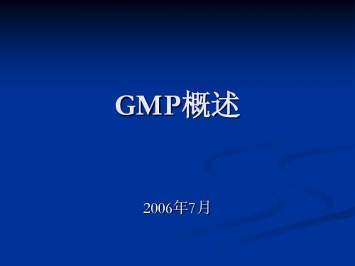 GMP概述