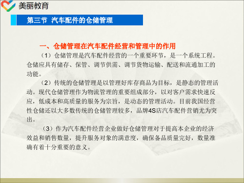 中职教育-《汽车与配件营销》课件：第五章  汽车配件的管理与销售(三).ppt