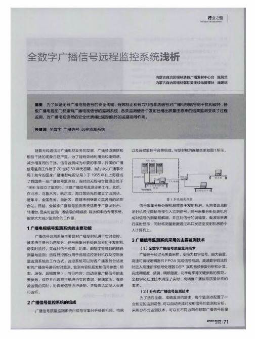 全数字广播信号远程监控系统浅析