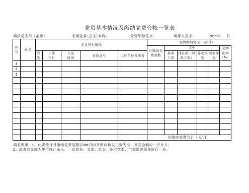 党员基本信息台账