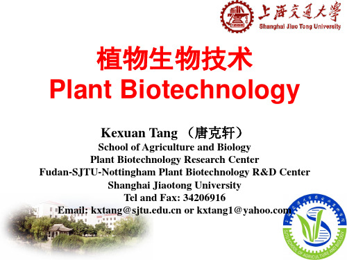 植物生物技术概论和植物组织培养原理方法及胚胎培养201309最新