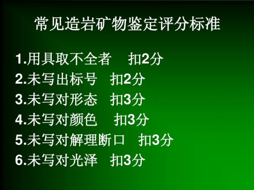 读图  矿物、岩石、古生物鉴定评分标准