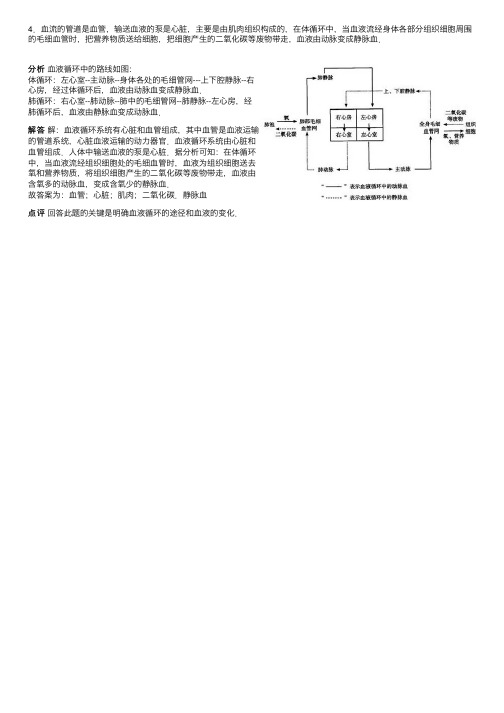 血流的管道是血管.输送血液的泵是...