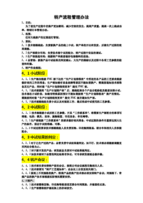 转产流程管理制度